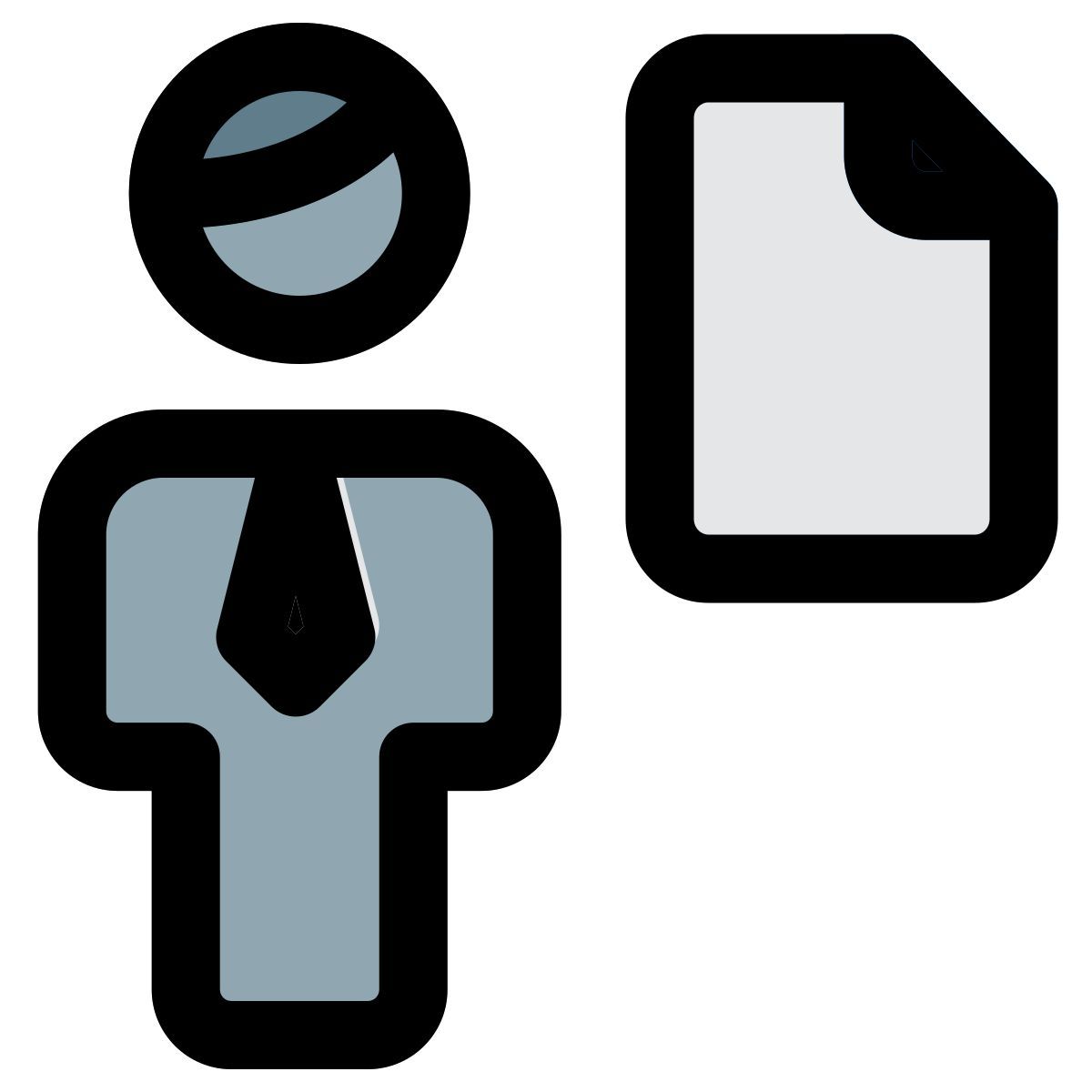 businessman sharing a single file on an online server icon