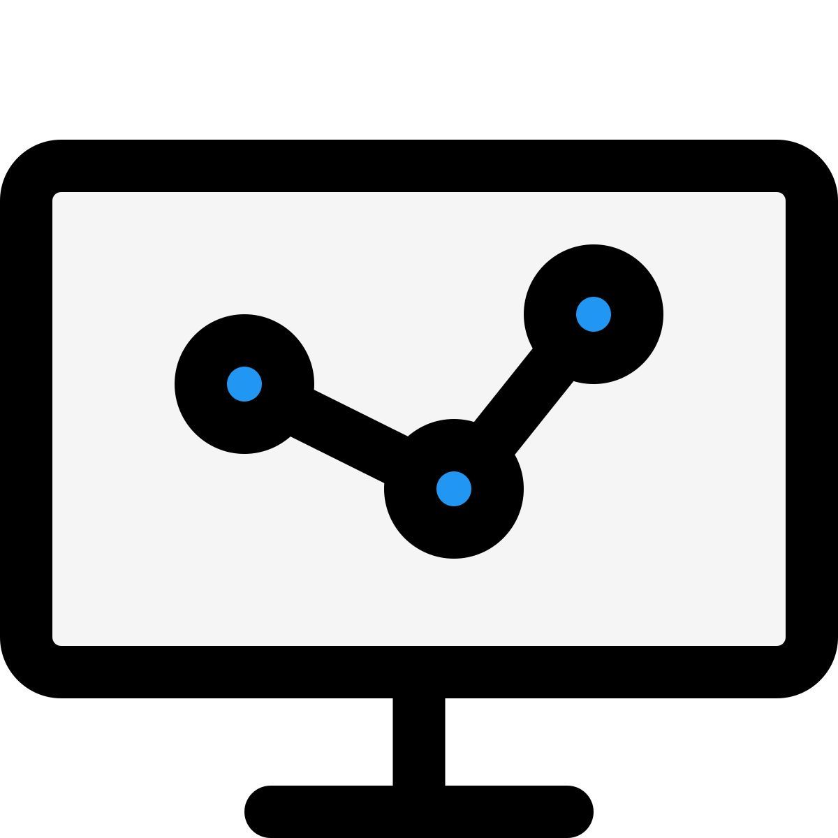 computador com gráfico de linhas icon
