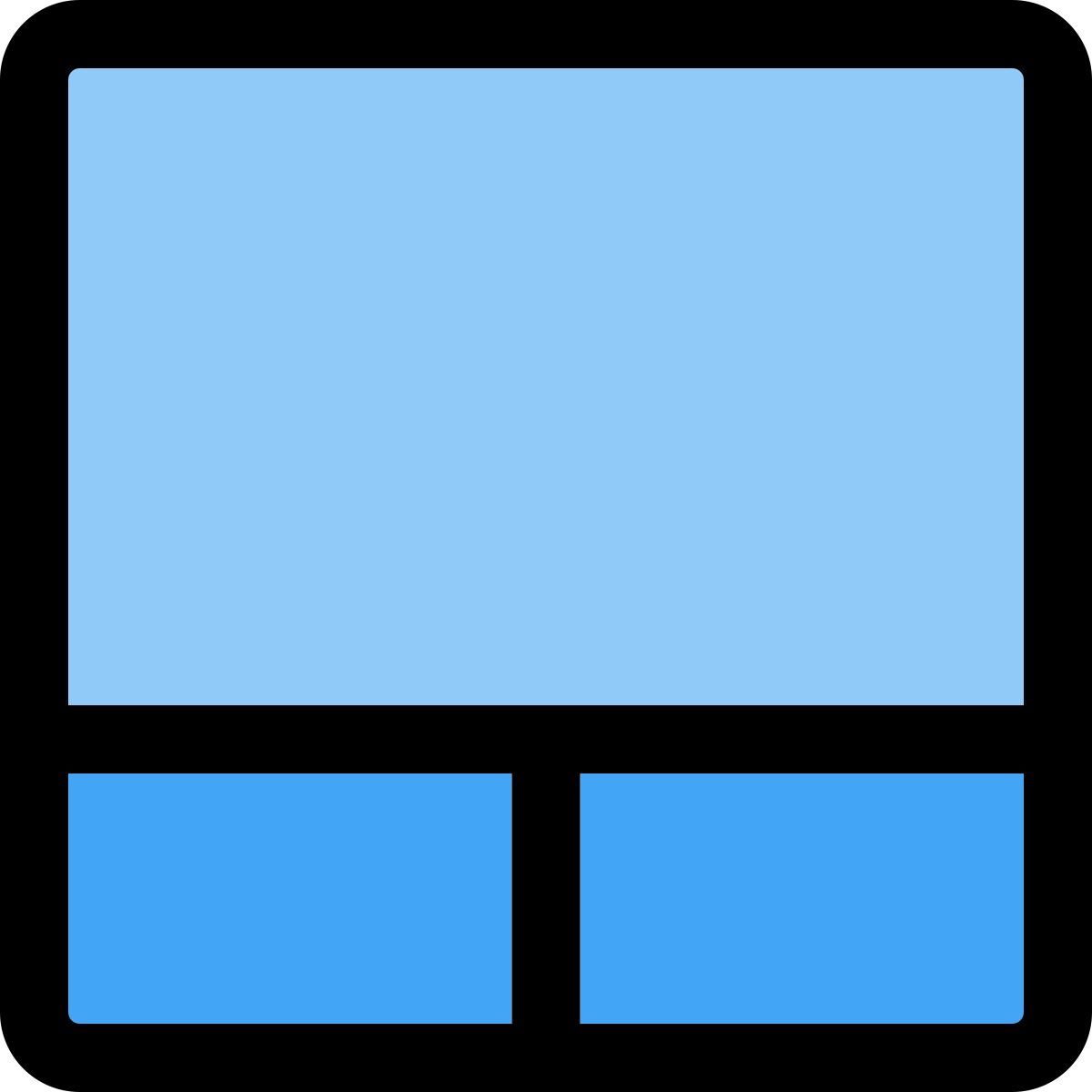 table with bottom partition icon