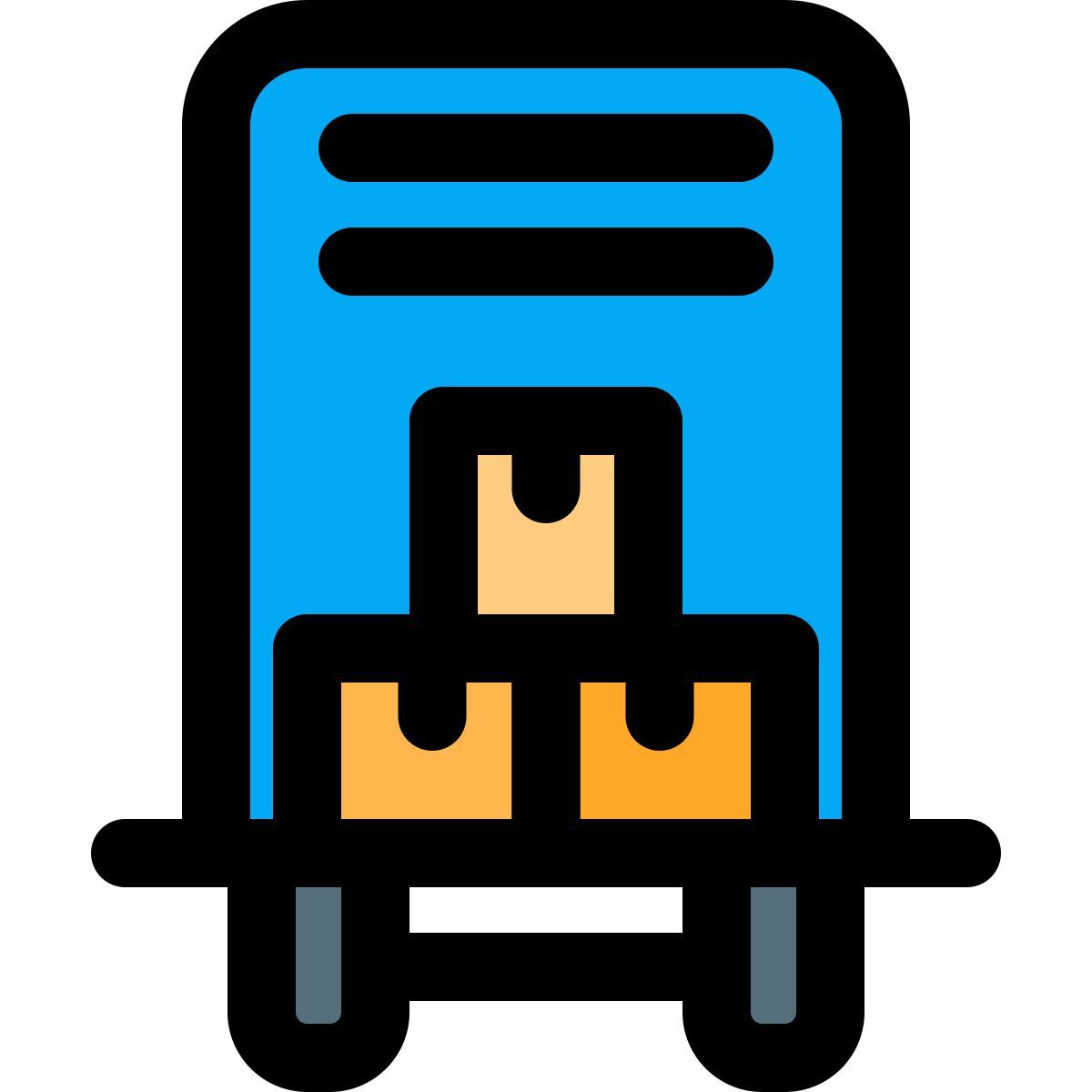 delivery truck boxes icon