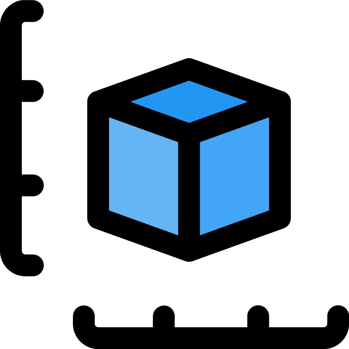 cube in coordinate system icon