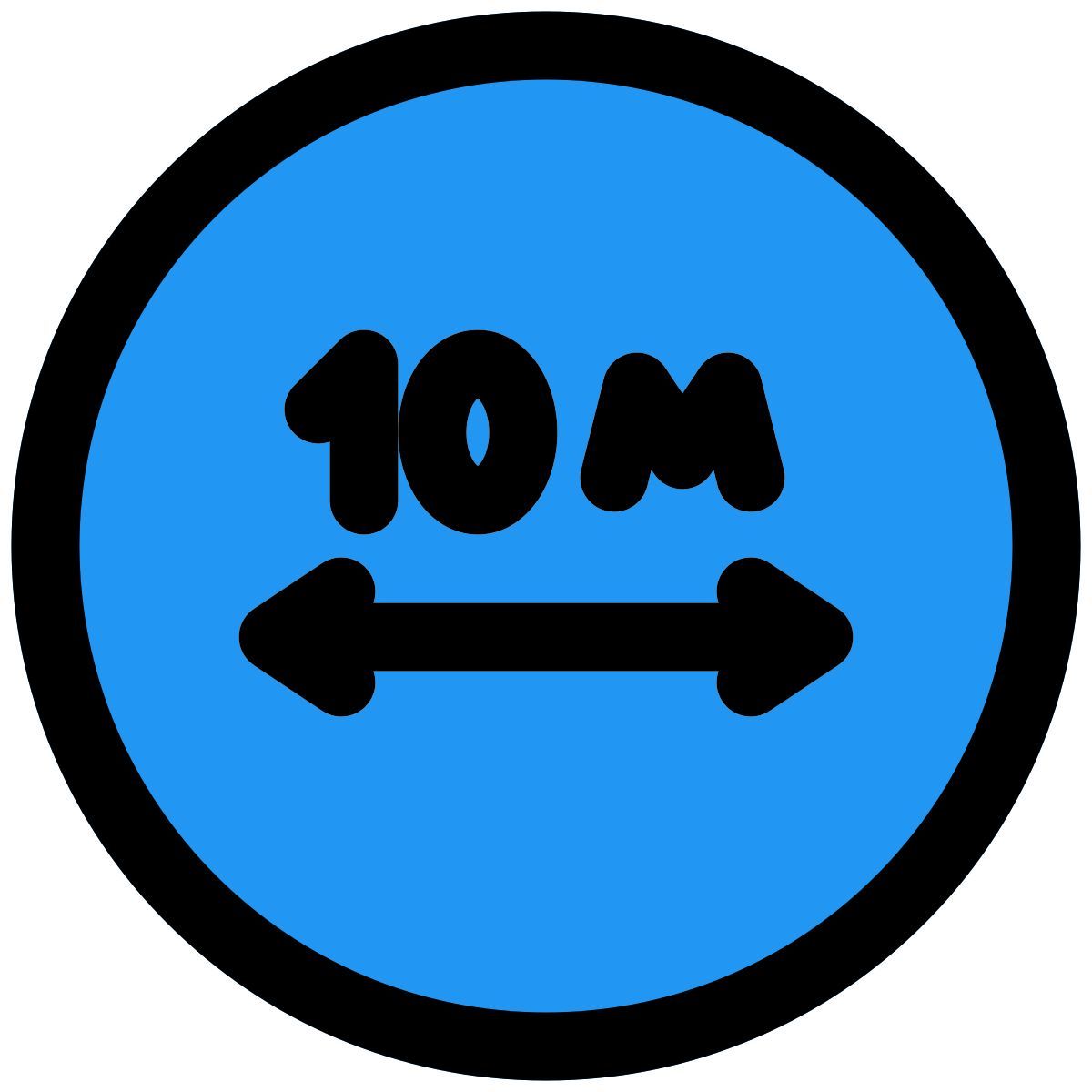 10m distance icon