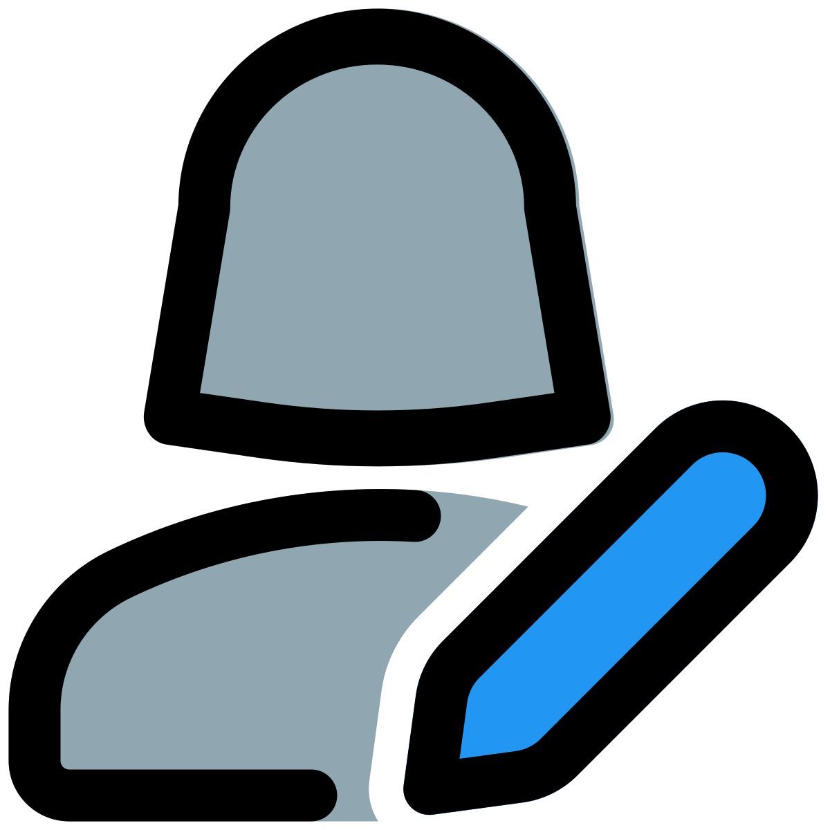 editing female user profile information with pencil layout icon
