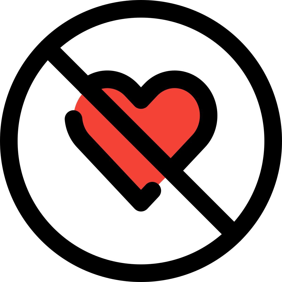 dislike heart icon