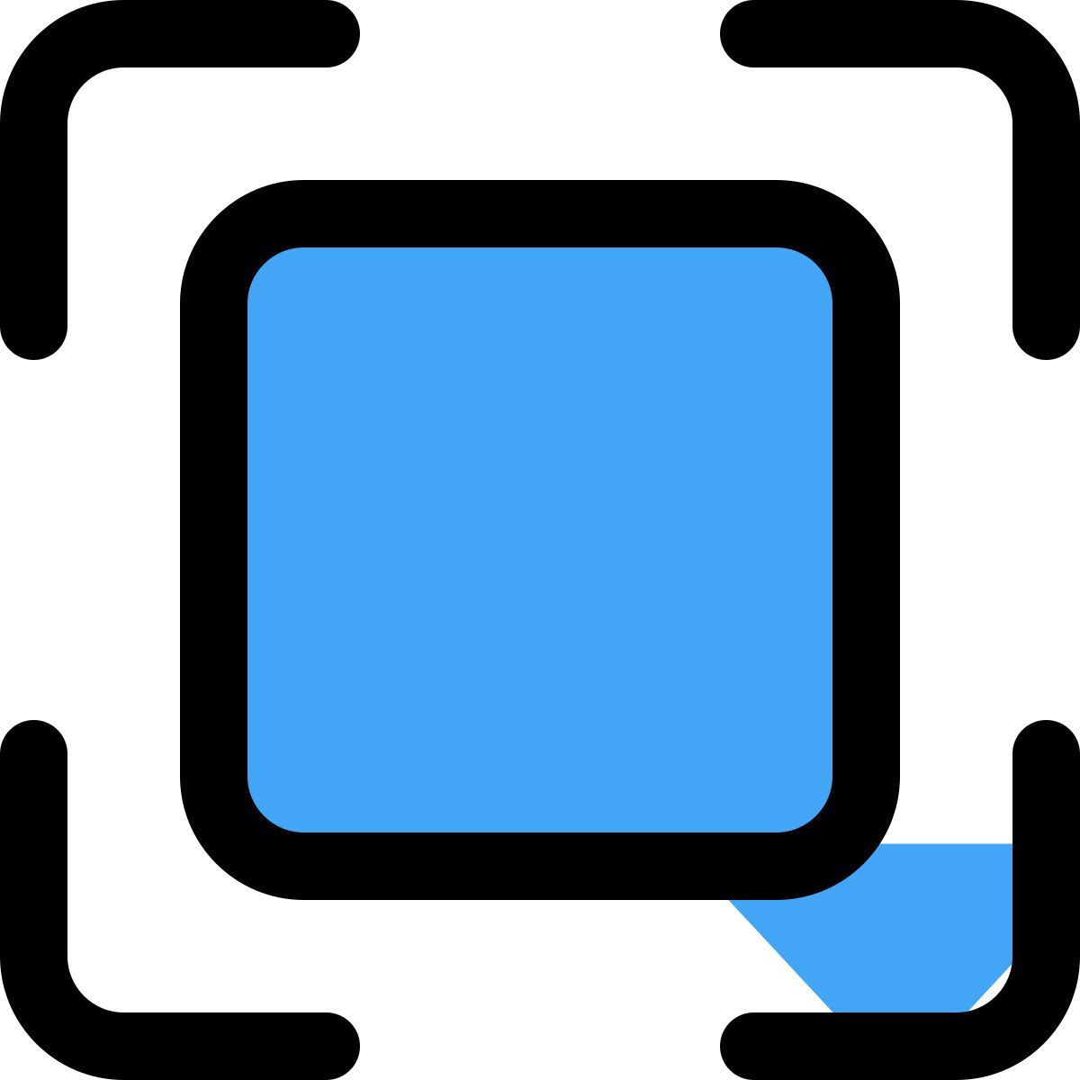 expand screen resolution fit to screen large deep zoom in maximum stretch icon