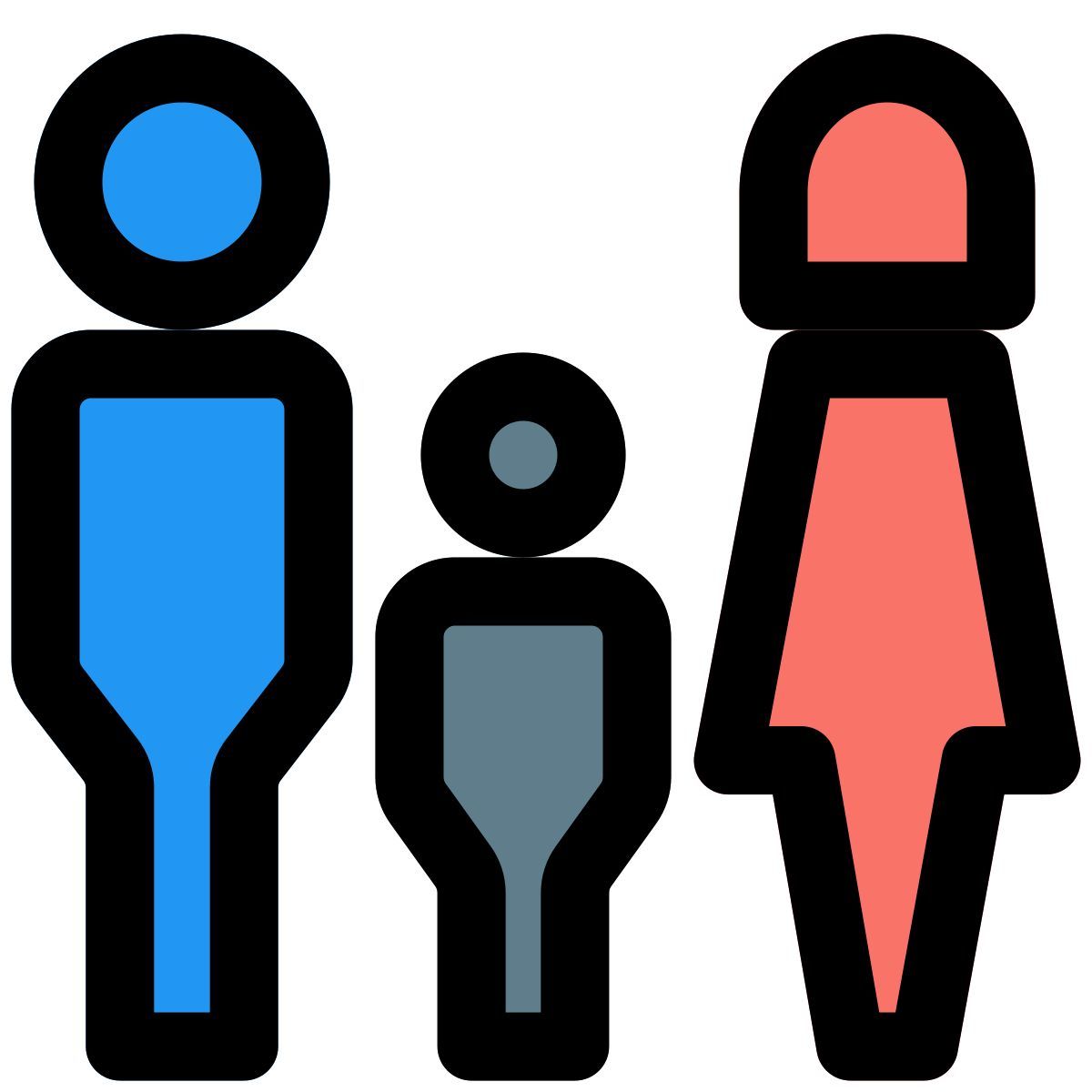 외부 3인 가족 여행 국제 또는 국내 여행 항공 여행 공항 채워진 tal revivo icon