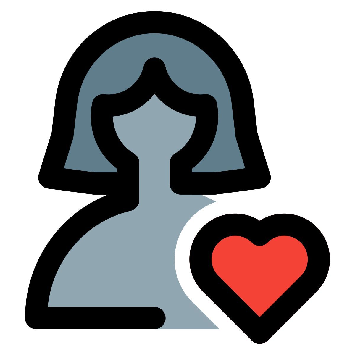 favorite user profile picture with heart logotype icon