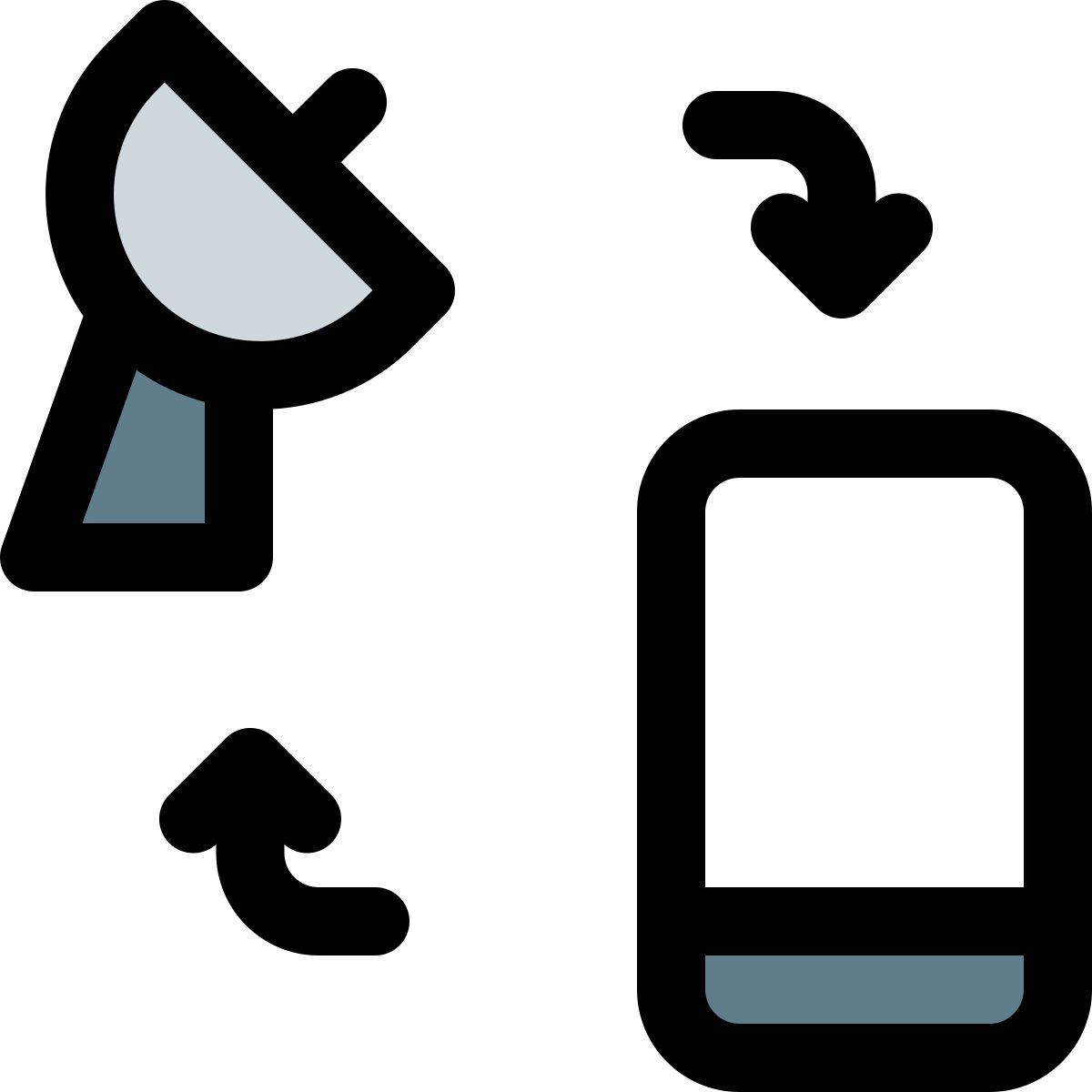 smartphone to satellite dish icon