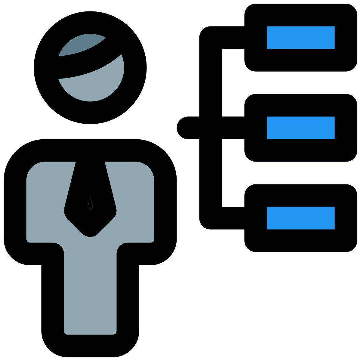 hierarchy chart of a organization with list of board members icon