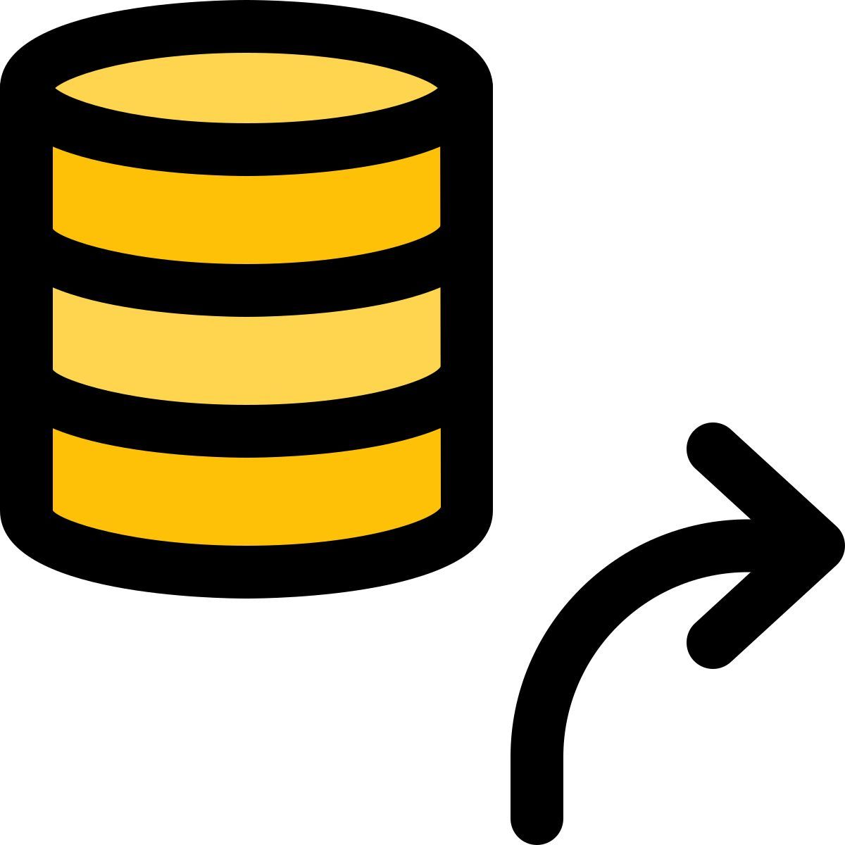 database forwarding technology icon