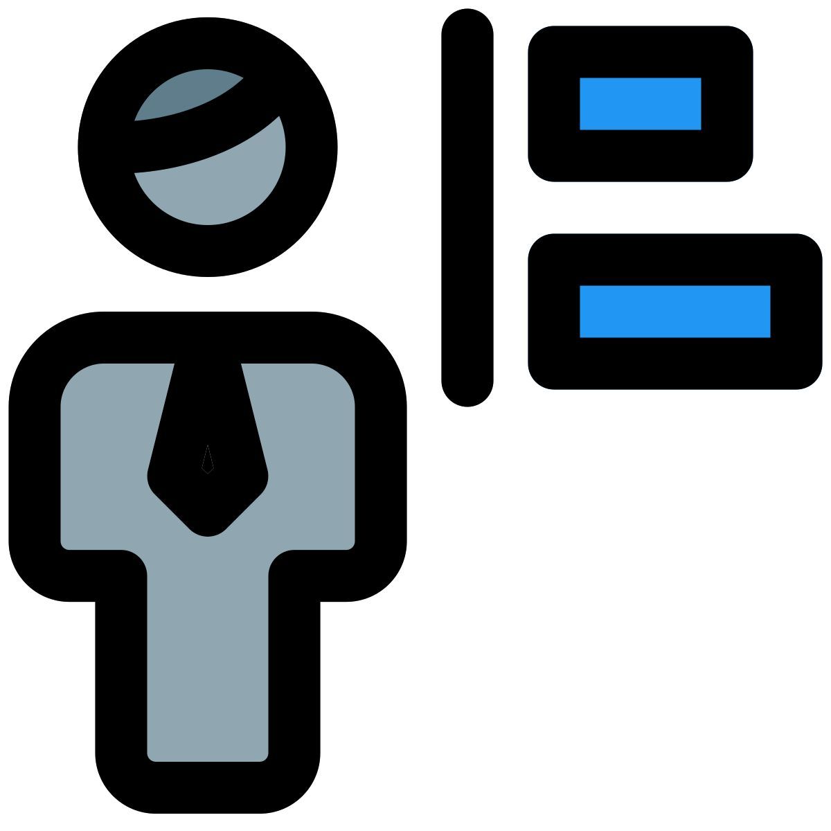 left alignment of a word document for an businessman to adjust icon