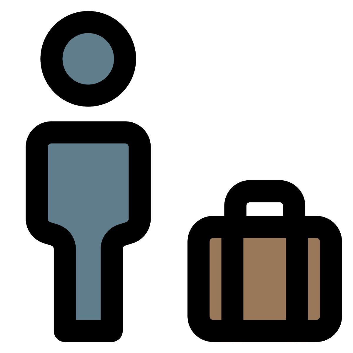 man with luggage icon