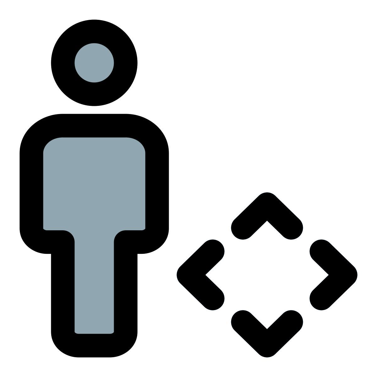 moving in all direction on company operation portal icon