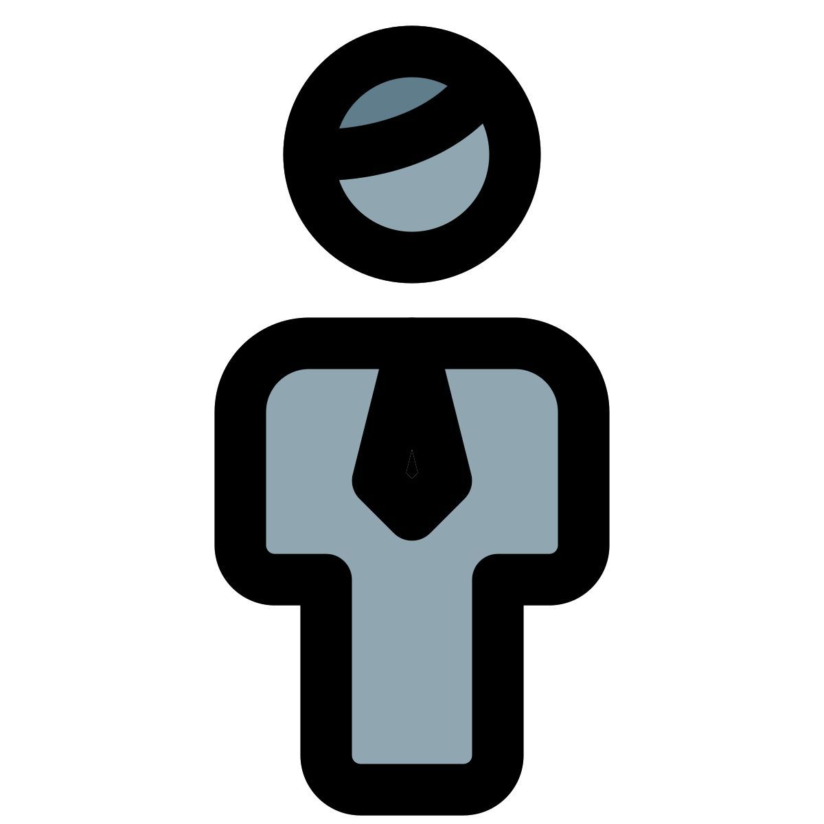neutral portrait of stickman as an businessman icon