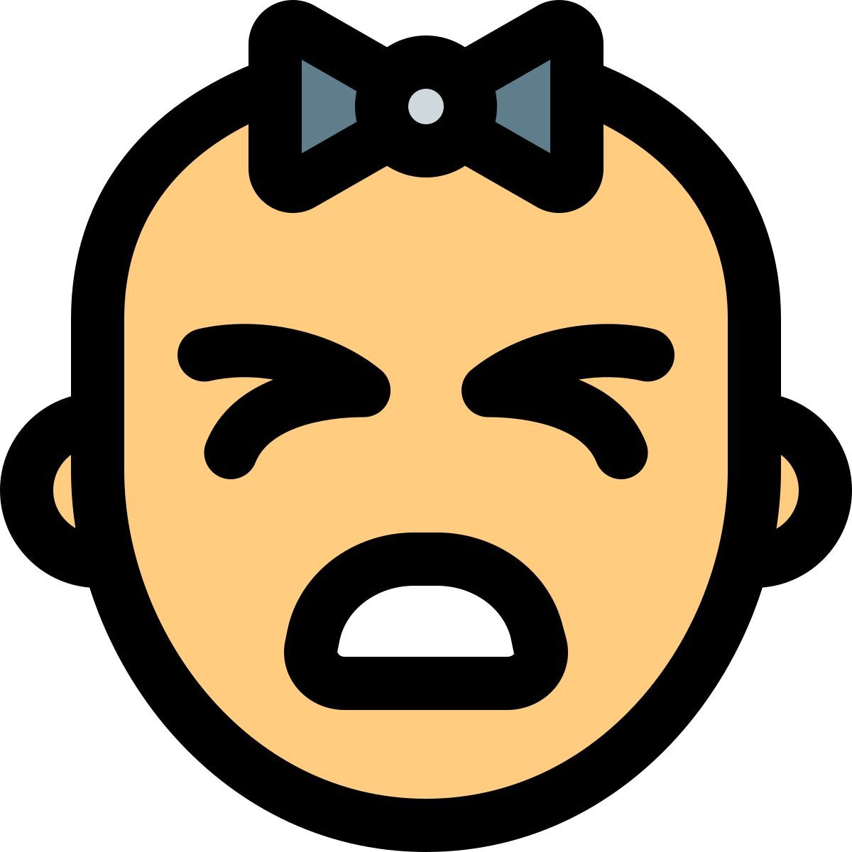 crying baby girl icon