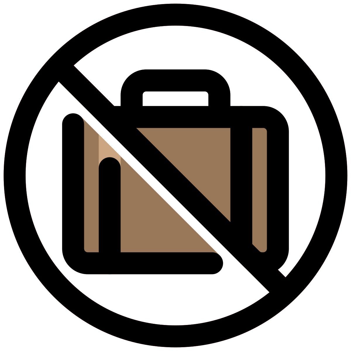 no extra luggage icon