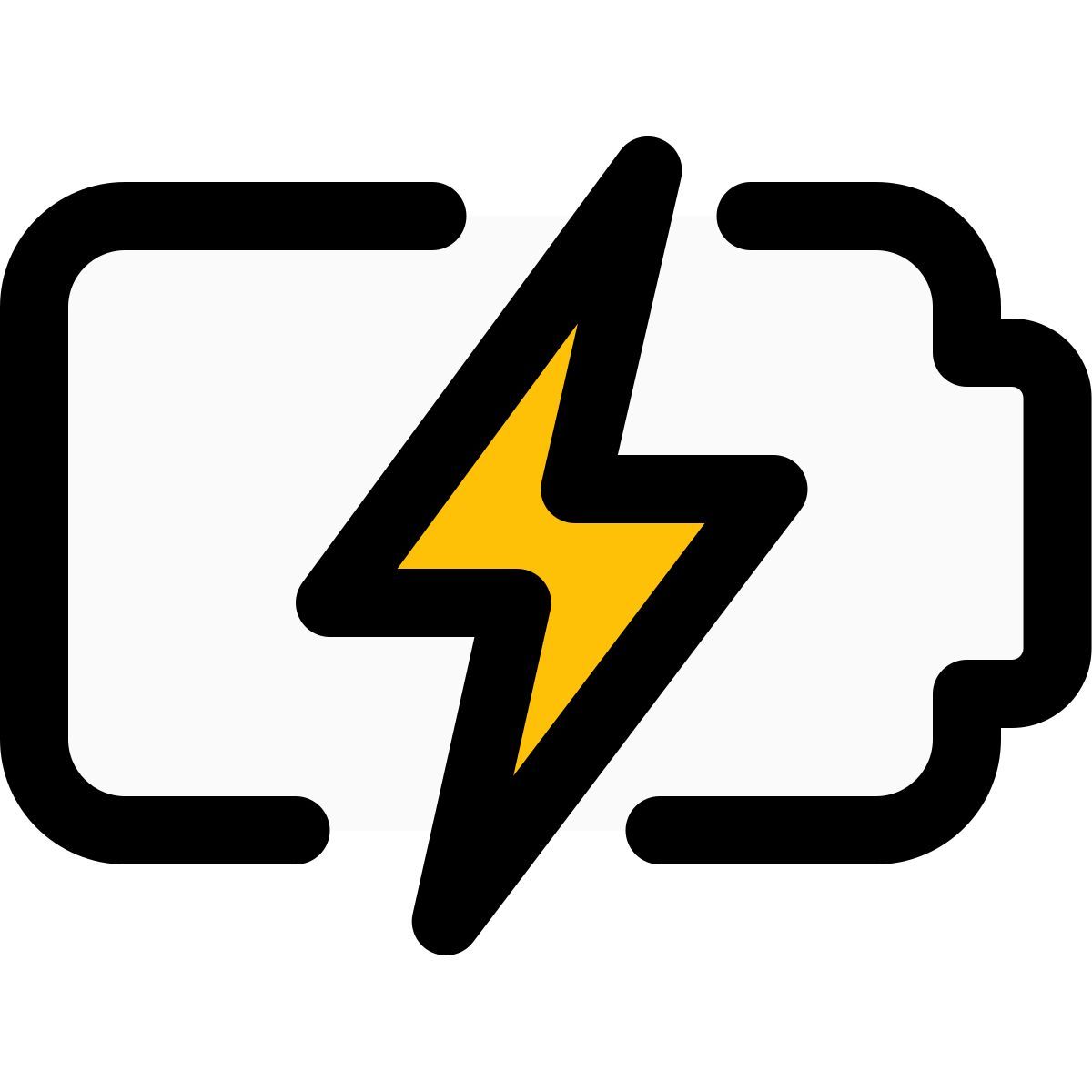 Phone charging indication logotype with bolt logotype icon