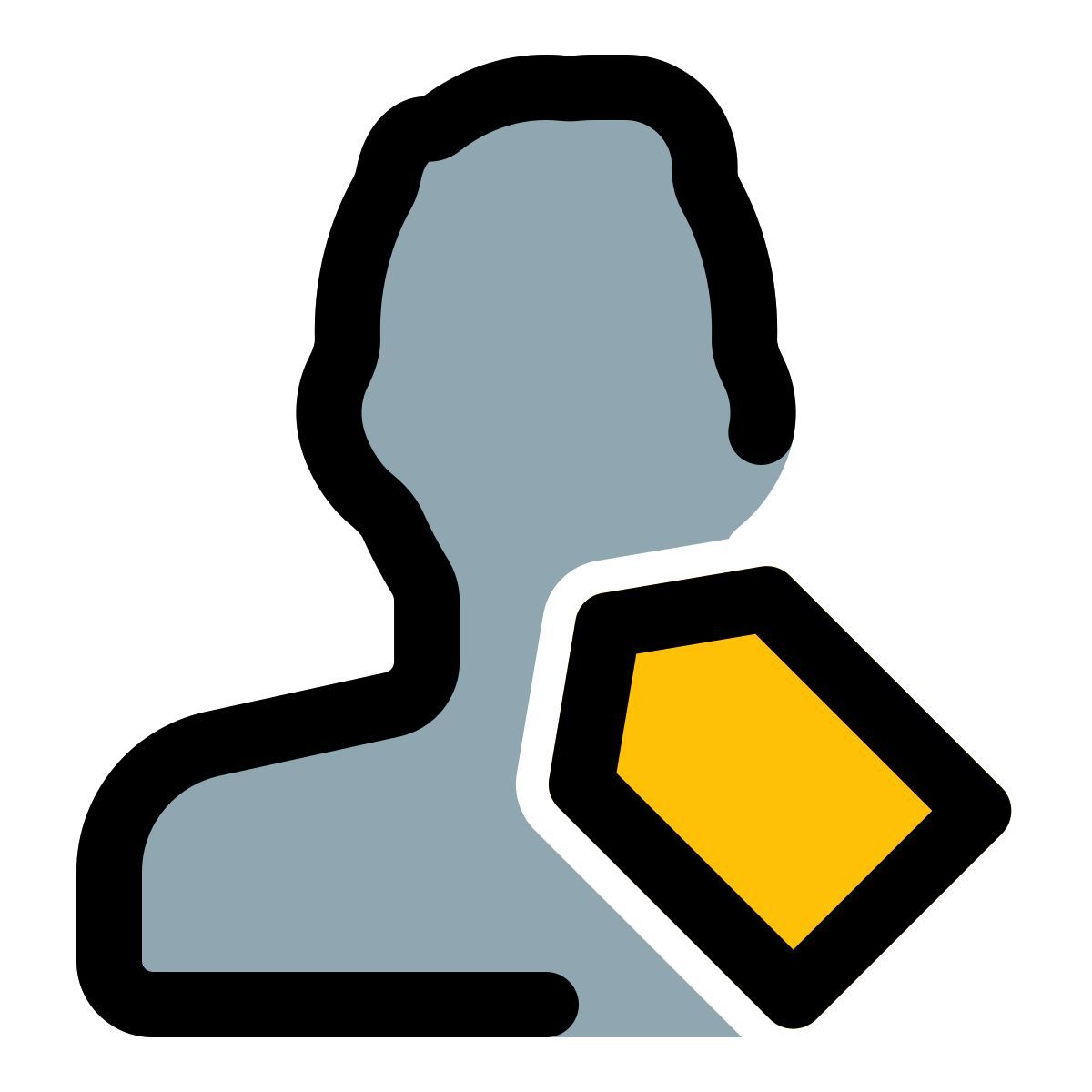 user with price tag icon