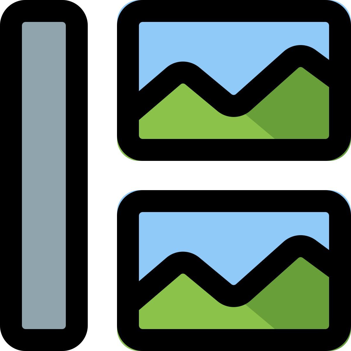 縦書きのタイトルと画像 icon