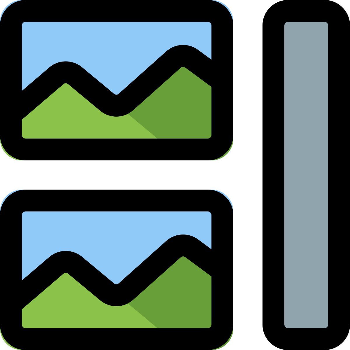 縦書きのタイトルと画像 icon