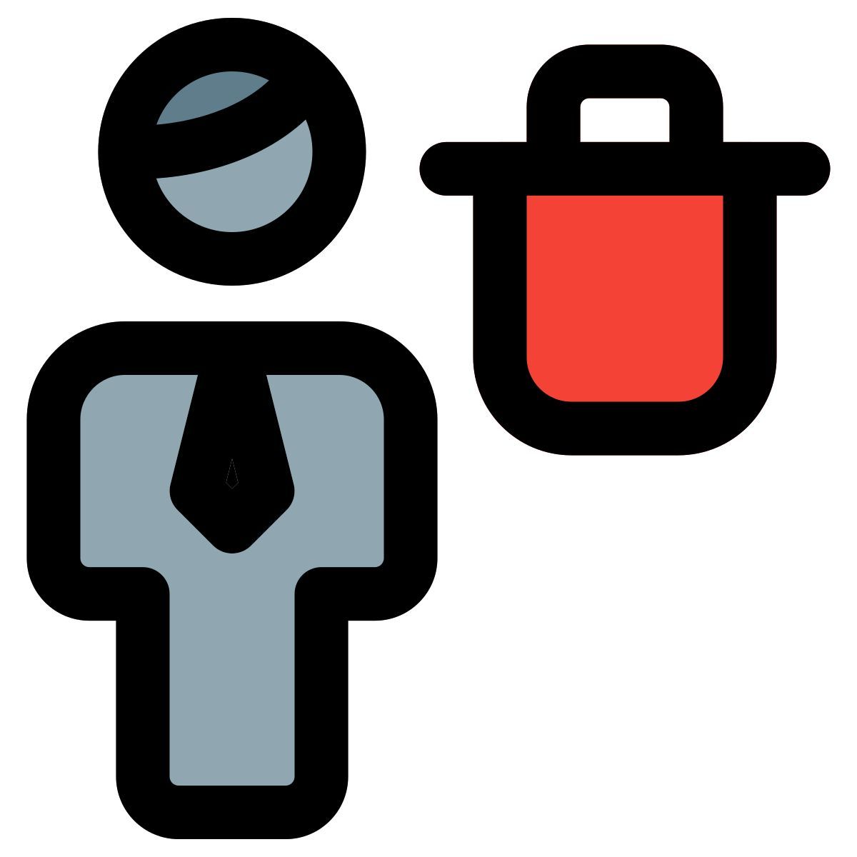 removing businessman from the company portal site icon