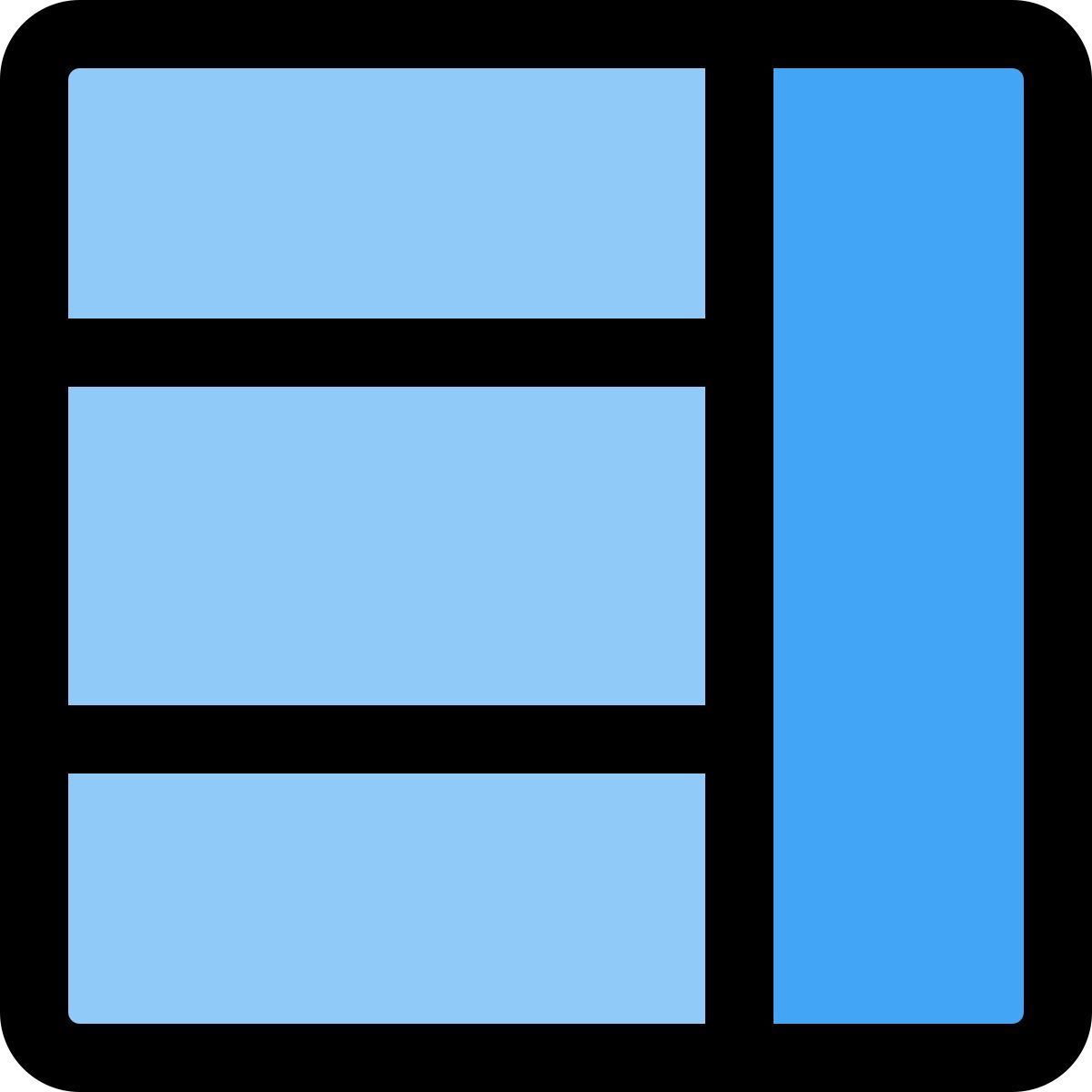cuadrícula con barra lateral icon