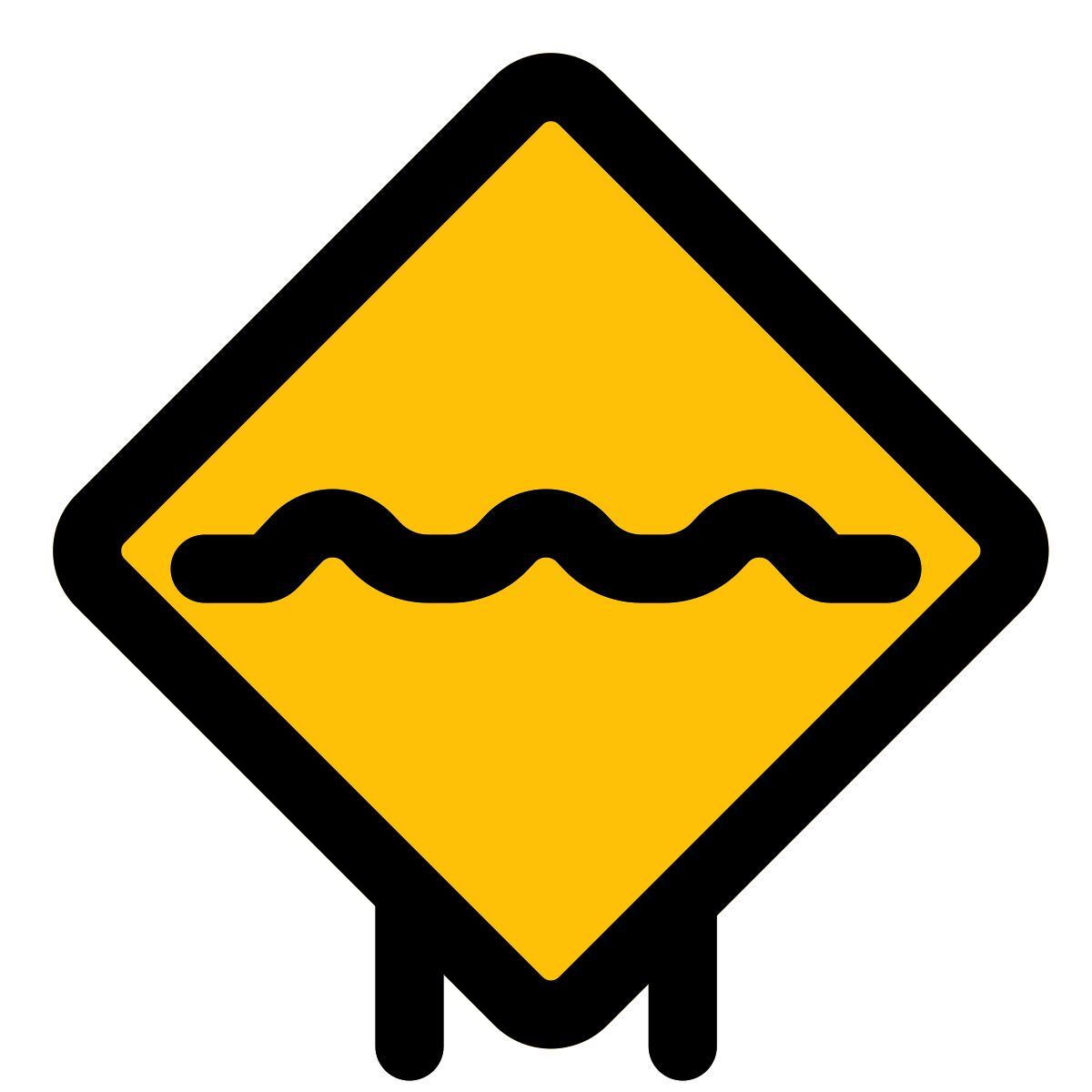 rough road sign icon