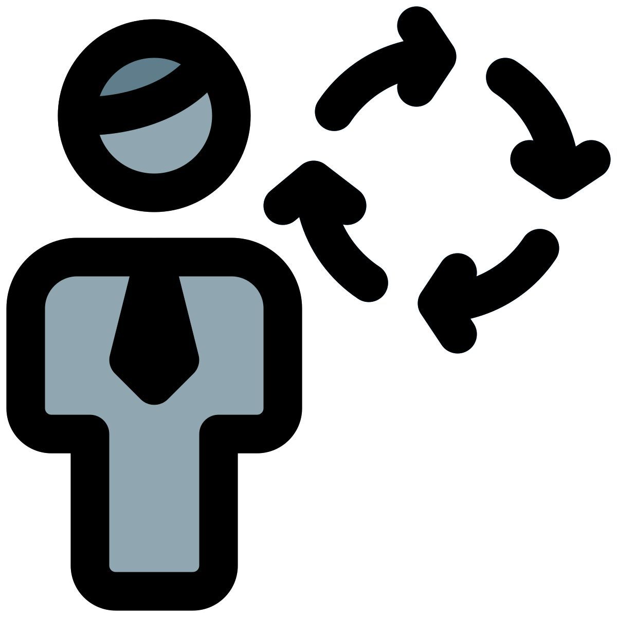 routine shift for manager the work process with loop arrows icon