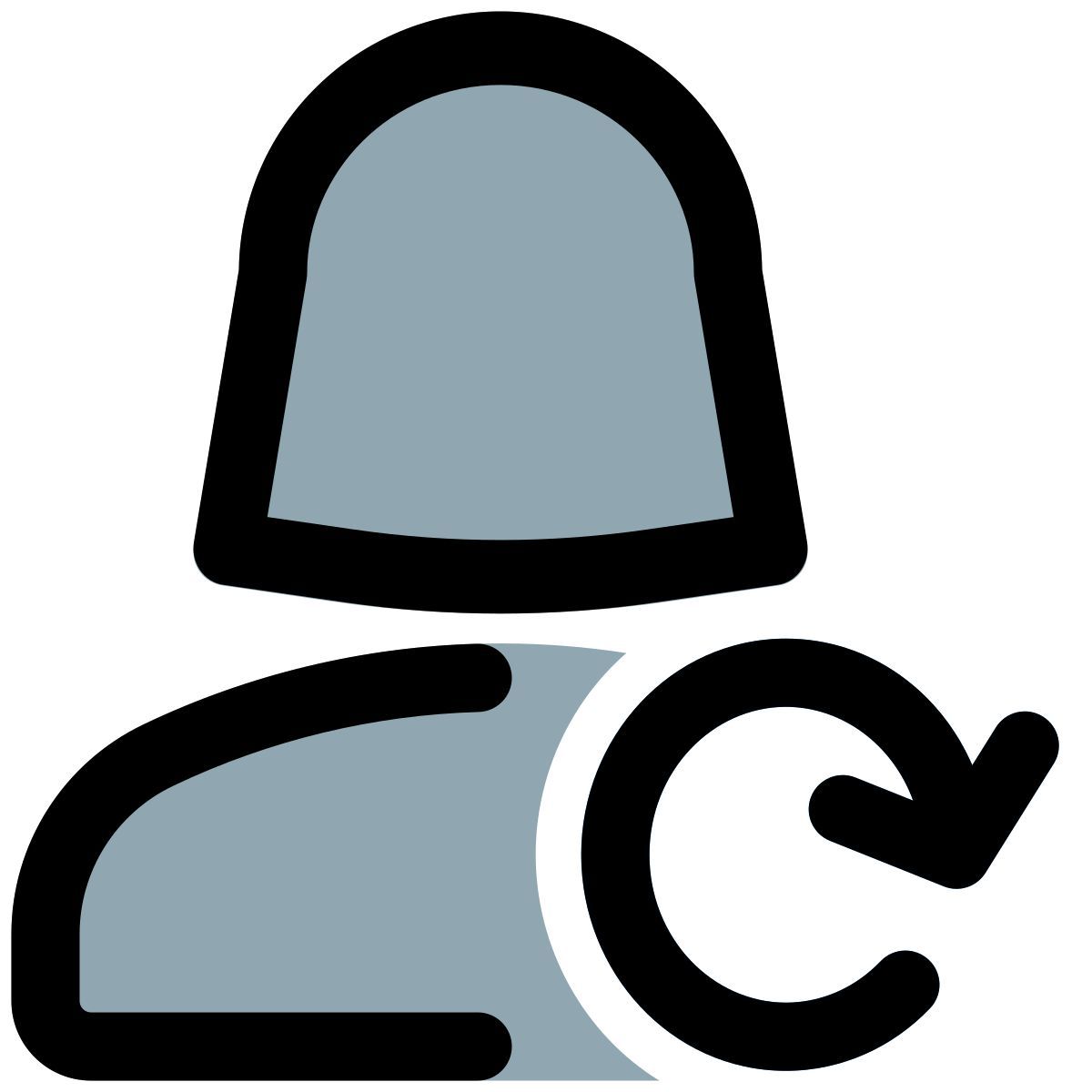 routine shift for the work process with loop arrow icon