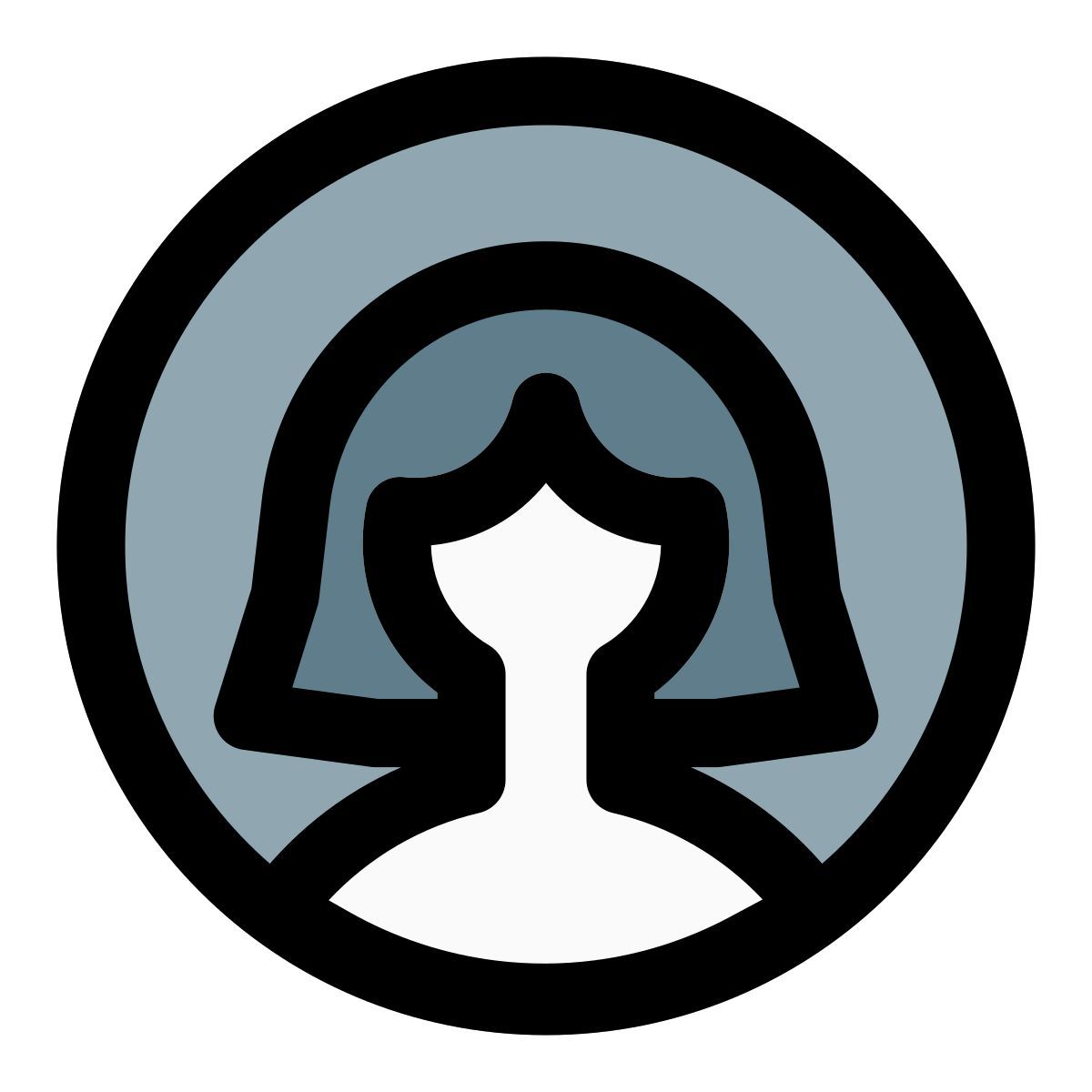 single female user profile picture layout for online social media dashboard icon