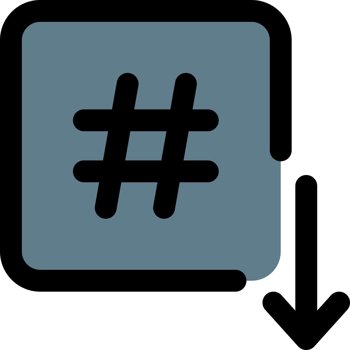 hashtag drop icon