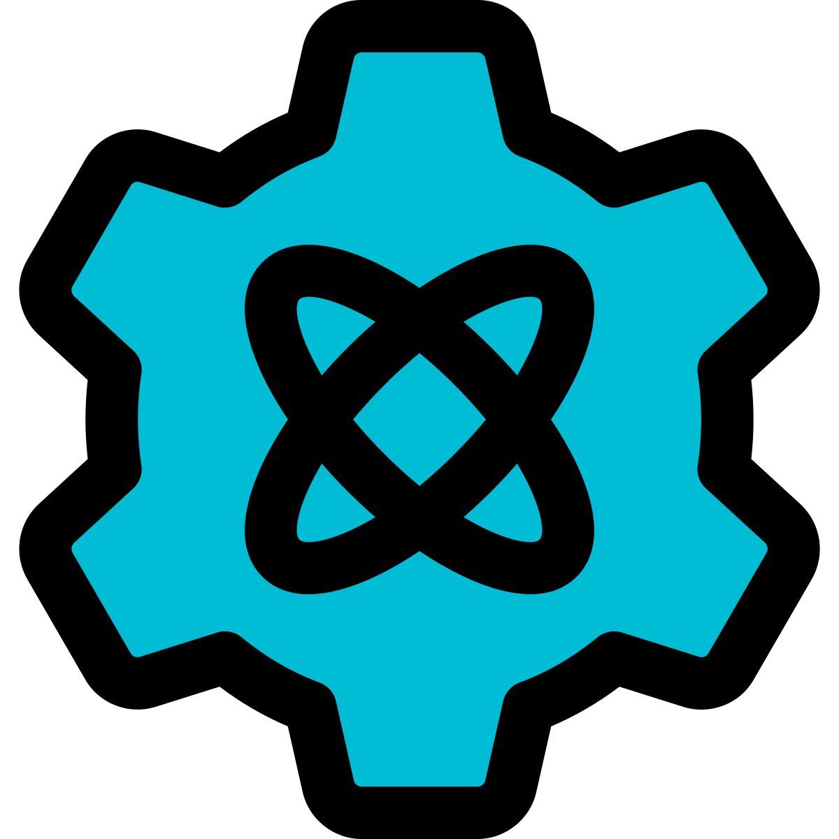 gear with atom icon