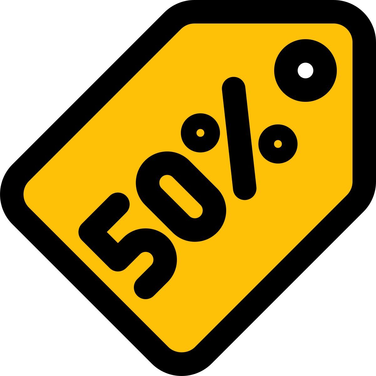 50% off label icon
