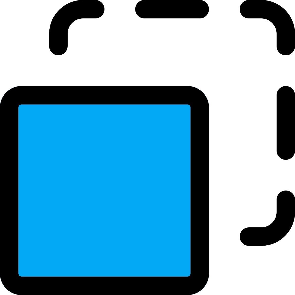 externo quadrado forma de caixa seleção botão aplicativo seleção de lados iguais preenchido tal revivo icon