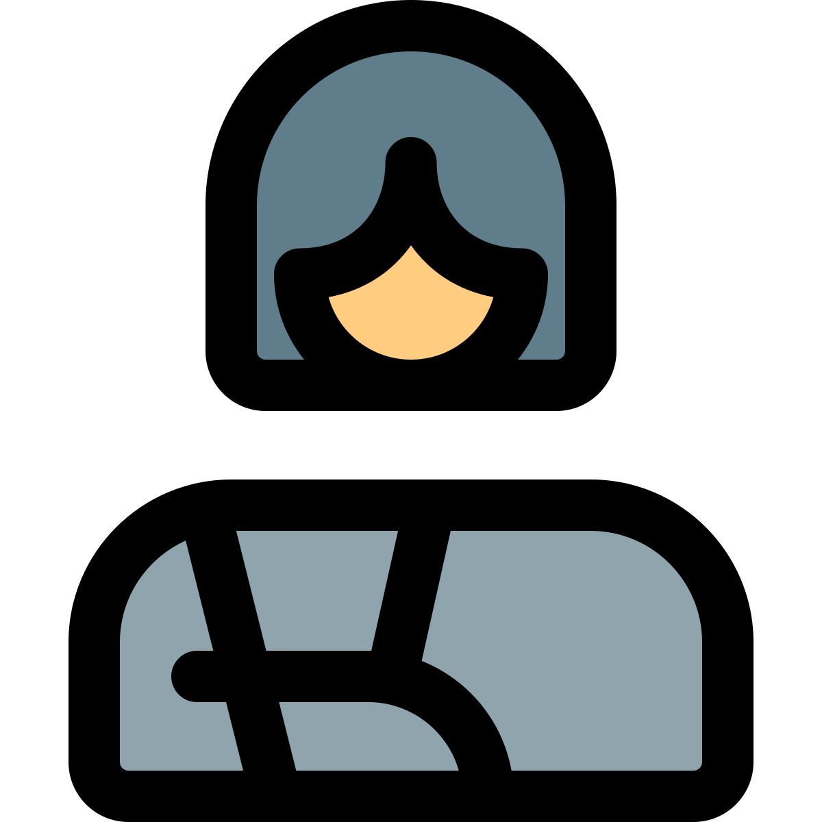 injured female patient icon
