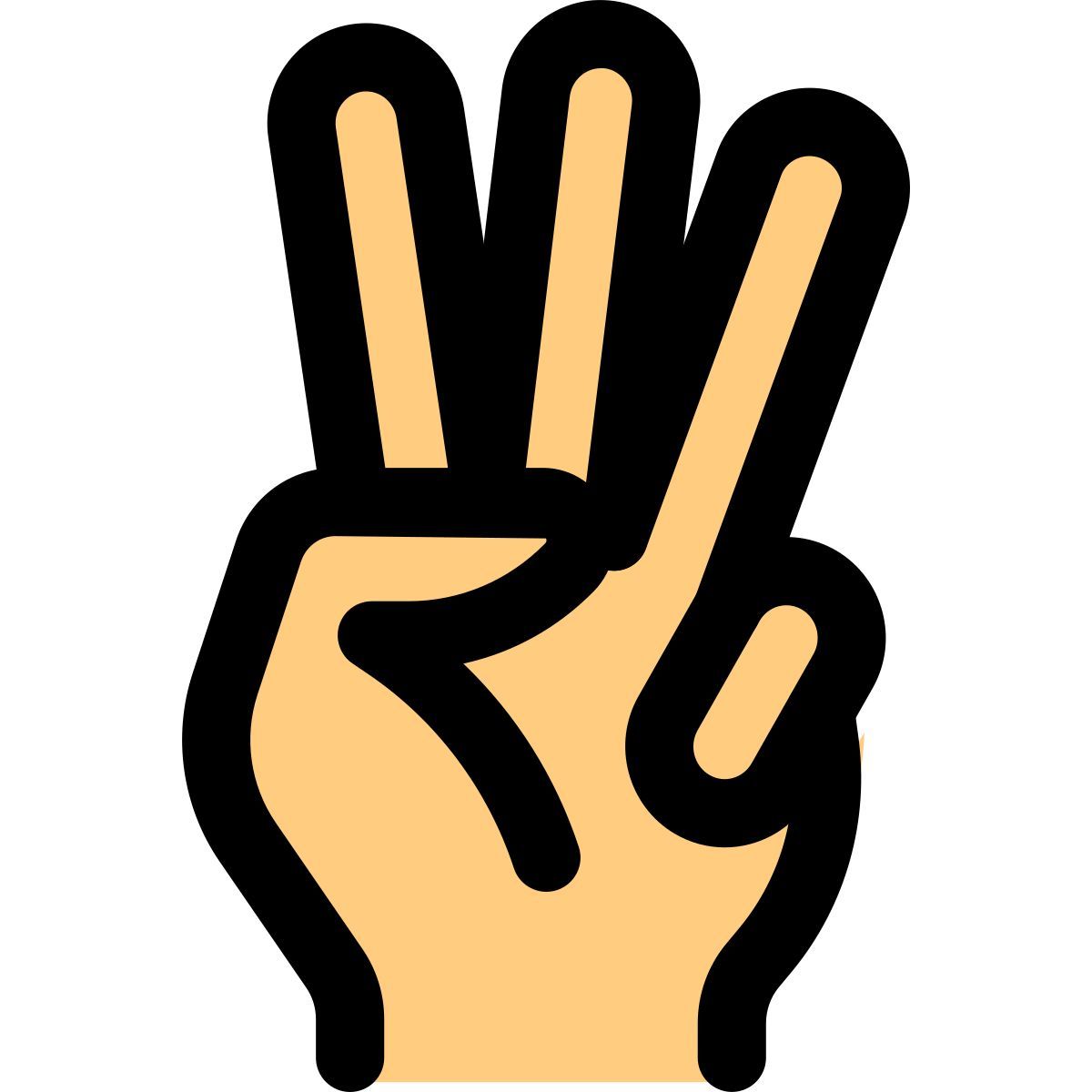 three fingers hand icon