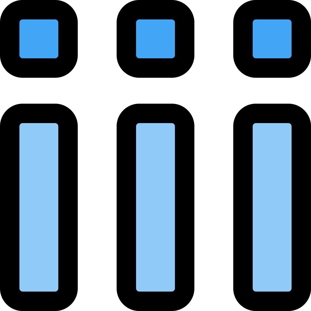 layout mit vertikalen balken icon