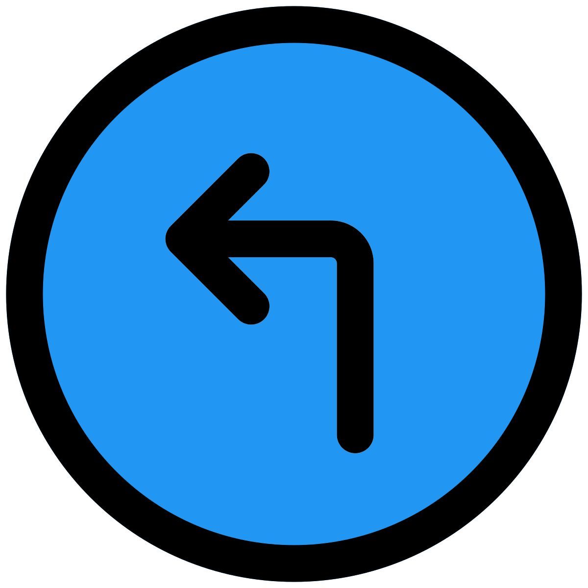 turn left sign icon
