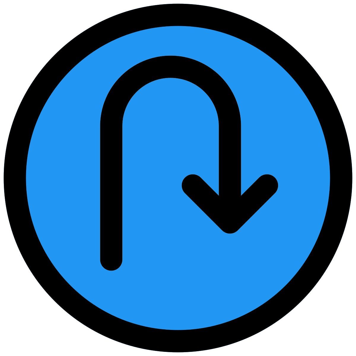 u turn sign icon
