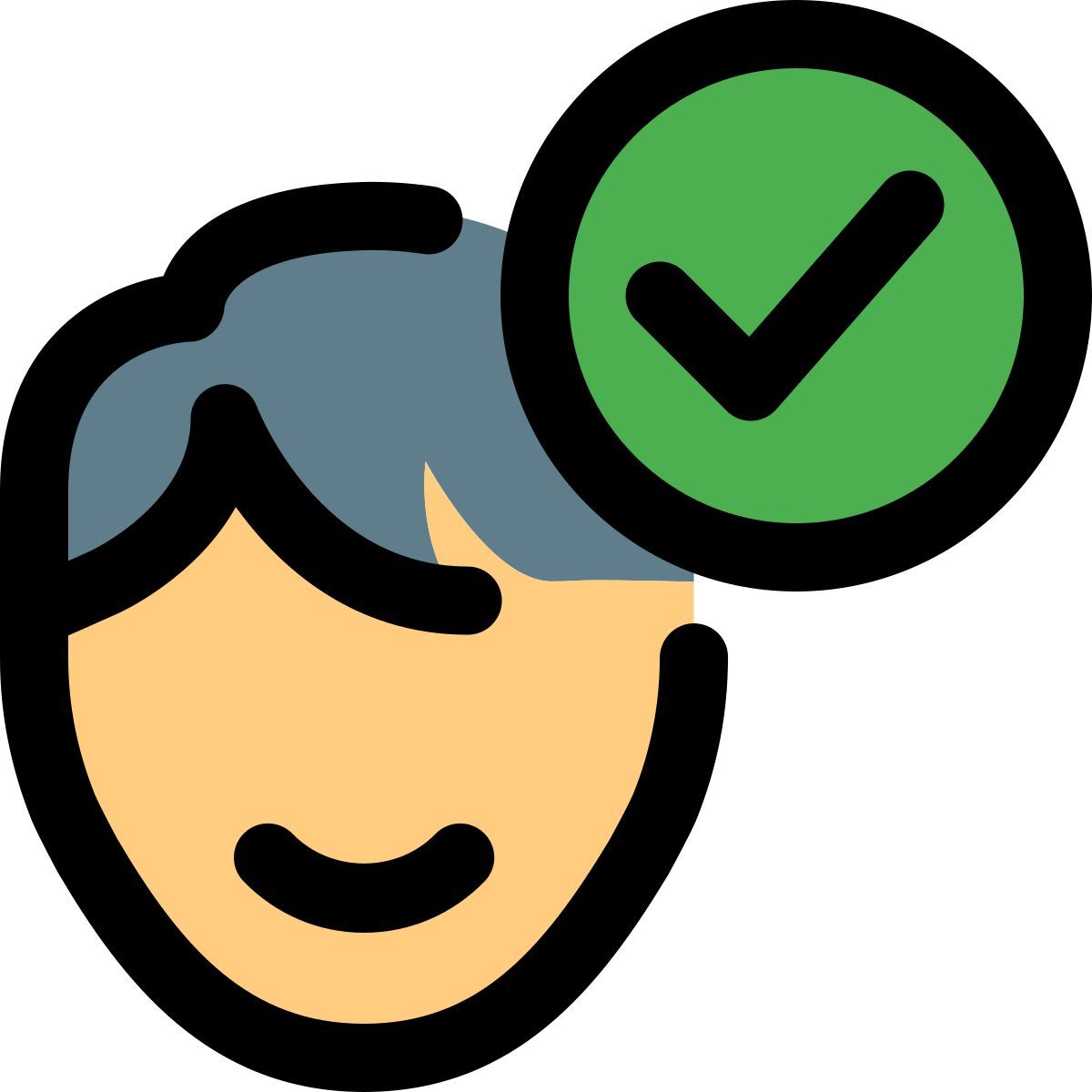 escaneo facial verificado con diseño de logotipo de marca de verificación icon