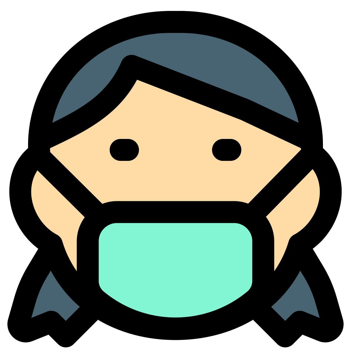 mujer con máscara icon