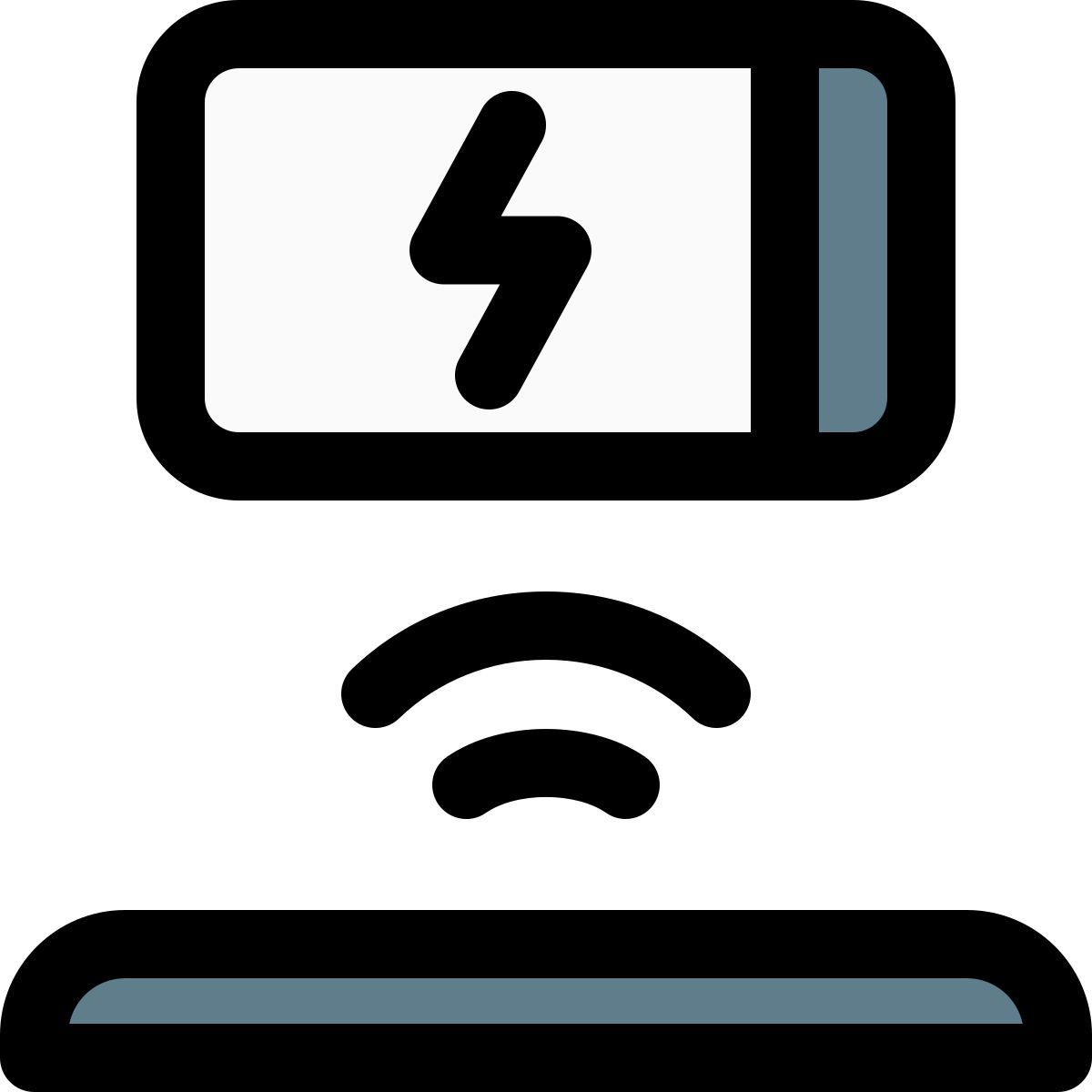 wireless charging on power dock isolated on white background icon