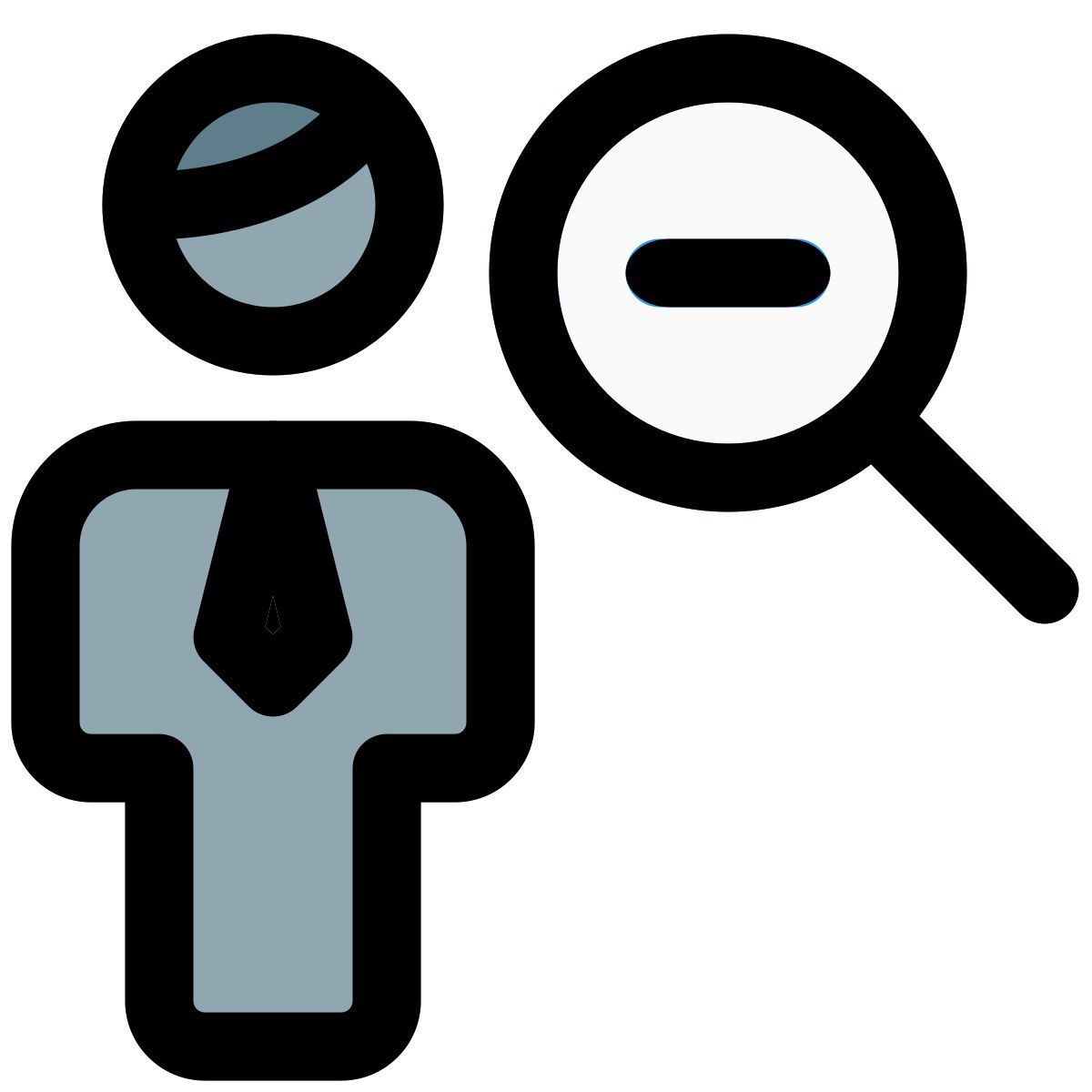 zooming out the list of businessman in company portal icon