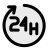 external 24-hours-service-available-round-the-clock-hotel-filled-tal-revivo icon