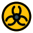 external biohazard-warning-danger-logotype-isolated-on-a-white-background-hospital-filled-tal-revivo icon