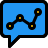 external line-chart-send-over-message-speech-bubble-startup-filled-tal-revivo icon