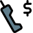 external old-phone-online-order-with-dollar-sign-layout-phone-filled-tal-revivo icon