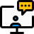 external online-chat-conversation-with-speech-bubble-in-monitor-meeting-filled-tal-revivo icon