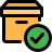 external quality-check-with-tick-mark-on-a-cargo-delivery-box-delivery-filled-tal-revivo icon