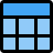 external top-bar-with-bottom-frame-grid-template-layout-grid-filled-tal-revivo icon